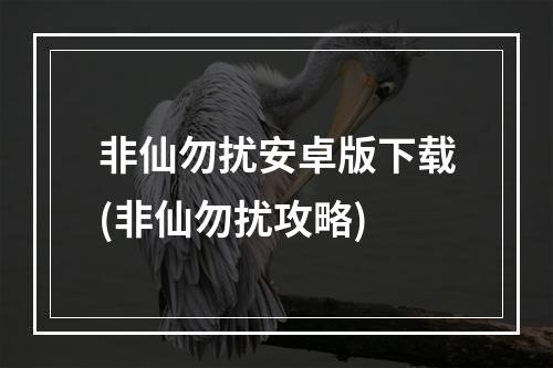 非仙勿扰安卓版下载(非仙勿扰攻略)