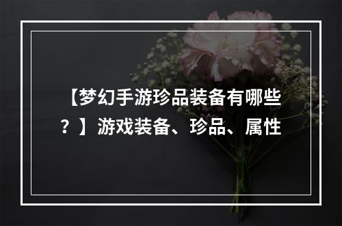 【梦幻手游珍品装备有哪些？】游戏装备、珍品、属性