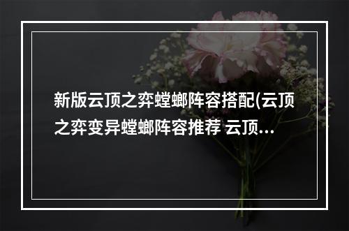 新版云顶之弈螳螂阵容搭配(云顶之弈变异螳螂阵容推荐 云顶之弈手游S6.5变异巨像)