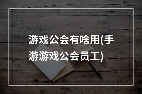 游戏公会有啥用(手游游戏公会员工)