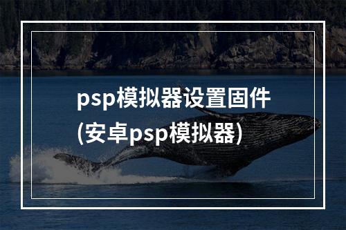 psp模拟器设置固件(安卓psp模拟器)