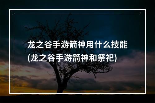 龙之谷手游箭神用什么技能(龙之谷手游箭神和祭祀)