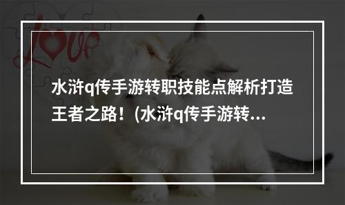 水浒q传手游转职技能点解析打造王者之路！(水浒q传手游转职技能点大揭秘史上最全攻略！)