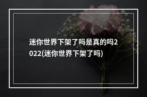 迷你世界下架了吗是真的吗2022(迷你世界下架了吗)