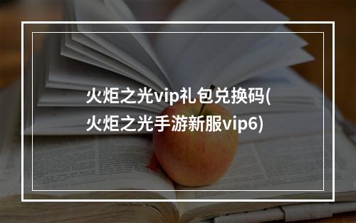 火炬之光vip礼包兑换码(火炬之光手游新服vip6)