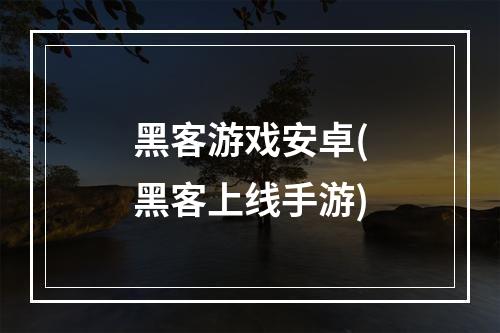 黑客游戏安卓(黑客上线手游)