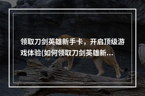 领取刀剑英雄新手卡，开启顶级游戏体验(如何领取刀剑英雄新手卡)(刀剑英雄新手卡，助你成为顶尖玩家(刀剑英雄新手卡攻略))