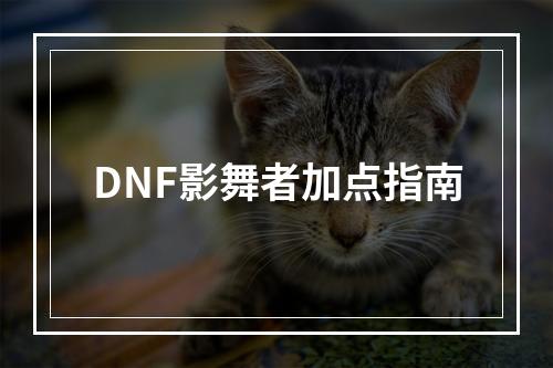 DNF影舞者加点指南