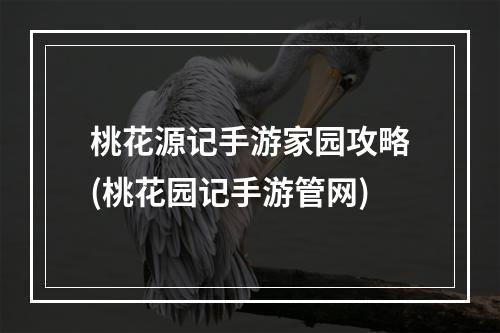 桃花源记手游家园攻略(桃花园记手游管网)