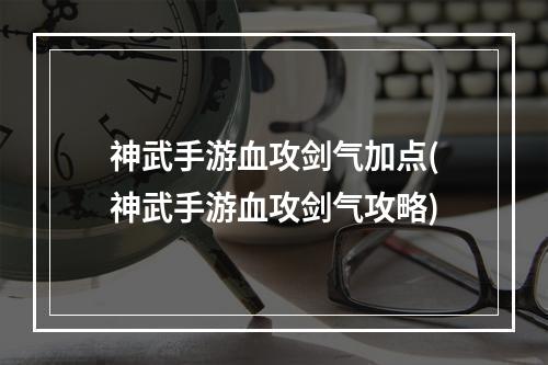 神武手游血攻剑气加点(神武手游血攻剑气攻略)