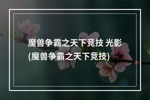 魔兽争霸之天下竞技 光影(魔兽争霸之天下竞技)