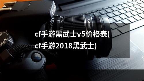 cf手游黑武士v5价格表(cf手游2018黑武士)