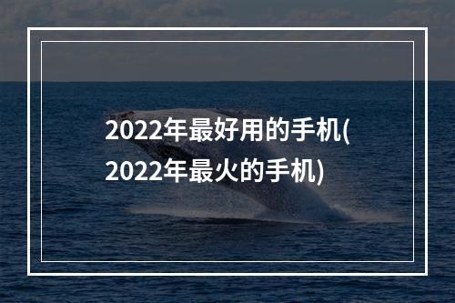 2022年最好用的手机(2022年最火的手机)