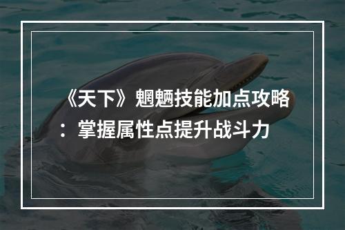 《天下》魍魉技能加点攻略：掌握属性点提升战斗力