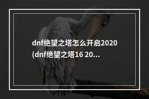 dnf绝望之塔怎么开启2020(dnf绝望之塔16 20层攻略 dnf绝望之塔)