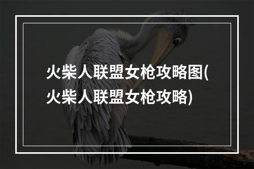 火柴人联盟女枪攻略图(火柴人联盟女枪攻略)