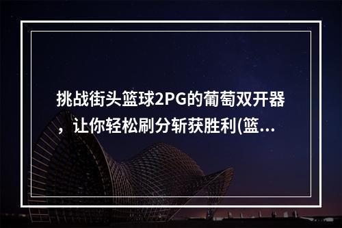 挑战街头篮球2PG的葡萄双开器，让你轻松刷分斩获胜利(篮球游戏)；2打破街头篮球2PG记录的秘密武器，葡萄双开器让你称霸篮坛(动作竞技游戏)(打破街头篮球2PG