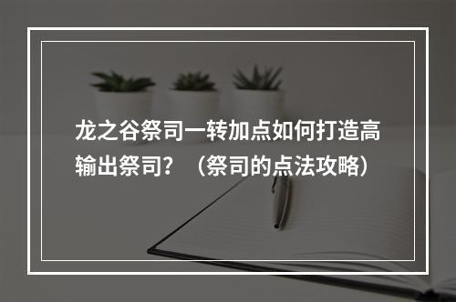 龙之谷祭司一转加点如何打造高输出祭司？（祭司的点法攻略）