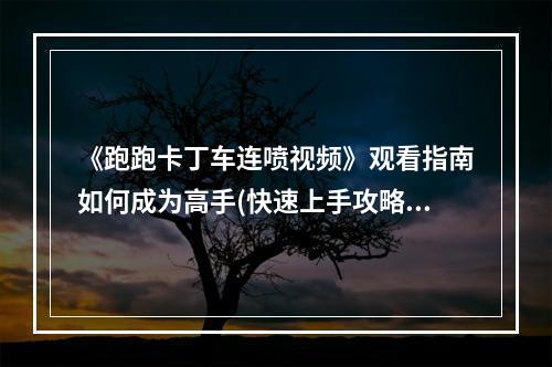 《跑跑卡丁车连喷视频》观看指南如何成为高手(快速上手攻略)(揭秘跑跑卡丁车连喷的技巧与窍门(高效打法分享))