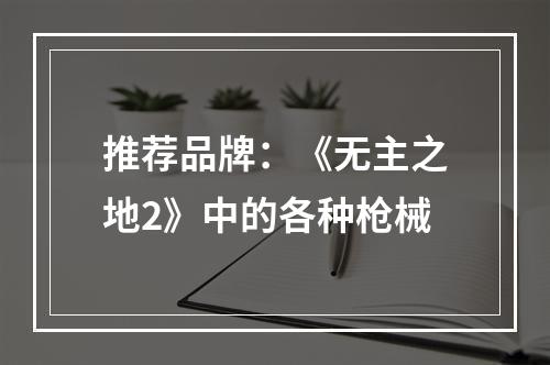 推荐品牌：《无主之地2》中的各种枪械