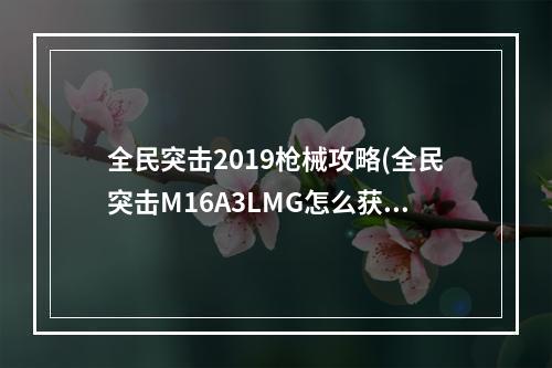 全民突击2019枪械攻略(全民突击M16A3LMG怎么获得m16a3lmg属性及获得方式介绍)