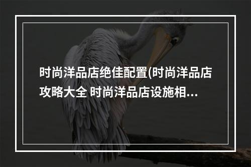 时尚洋品店绝佳配置(时尚洋品店攻略大全 时尚洋品店设施相性表)