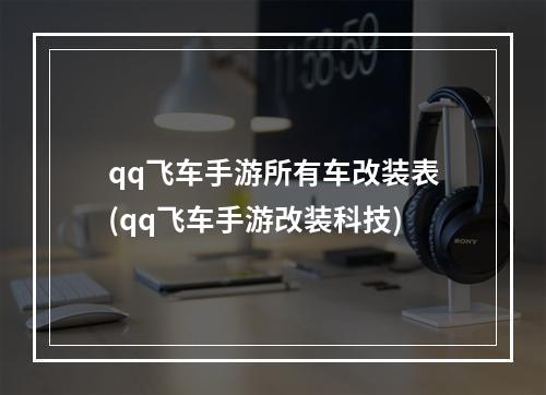 qq飞车手游所有车改装表(qq飞车手游改装科技)