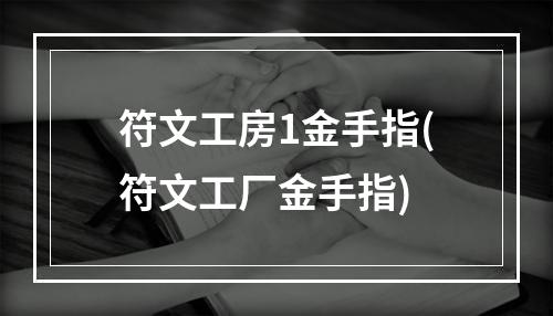 符文工房1金手指(符文工厂金手指)