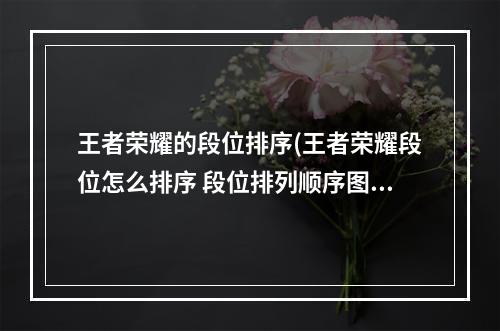 王者荣耀的段位排序(王者荣耀段位怎么排序 段位排列顺序图一览 )