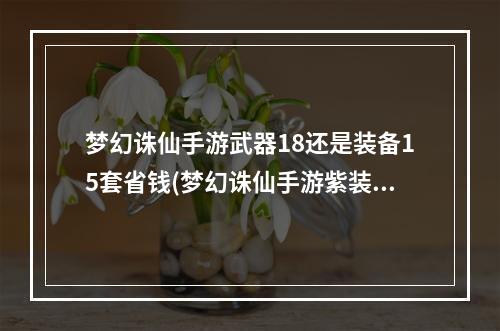 梦幻诛仙手游武器18还是装备15套省钱(梦幻诛仙手游紫装备)