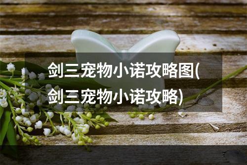 剑三宠物小诺攻略图(剑三宠物小诺攻略)