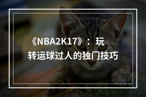 《NBA2K17》：玩转运球过人的独门技巧