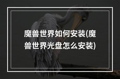 魔兽世界如何安装(魔兽世界光盘怎么安装)