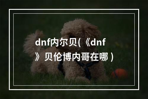 dnf内尔贝(《dnf》贝伦博内哥在哪 )