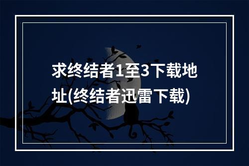 求终结者1至3下载地址(终结者迅雷下载)