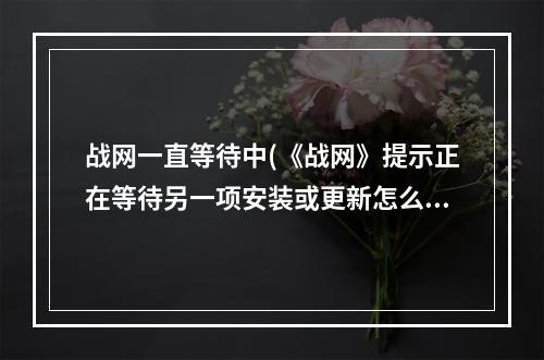 战网一直等待中(《战网》提示正在等待另一项安装或更新怎么办)