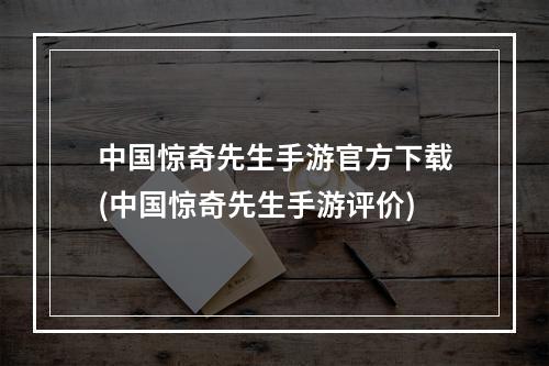 中国惊奇先生手游官方下载(中国惊奇先生手游评价)