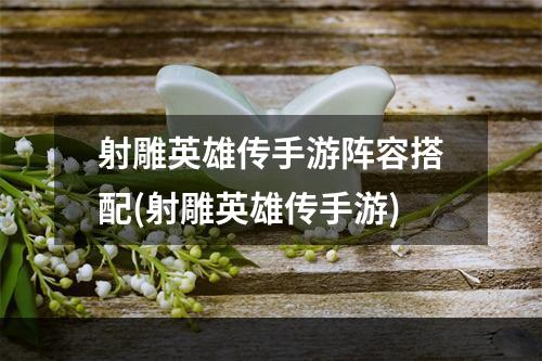 射雕英雄传手游阵容搭配(射雕英雄传手游)