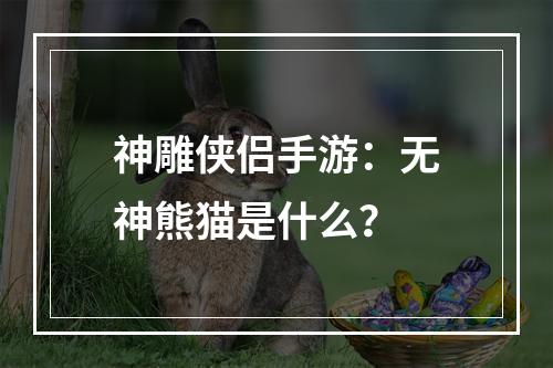 神雕侠侣手游：无神熊猫是什么？