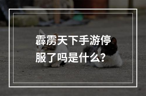 霹雳天下手游停服了吗是什么？