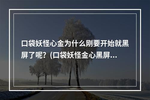 口袋妖怪心金为什么刚要开始就黑屏了呢？(口袋妖怪金心黑屏)