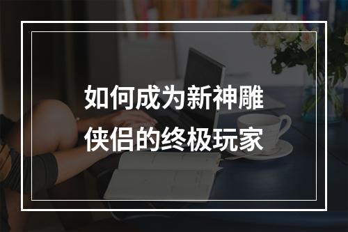 如何成为新神雕侠侣的终极玩家