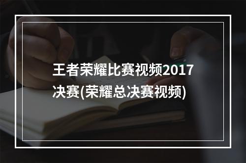 王者荣耀比赛视频2017决赛(荣耀总决赛视频)