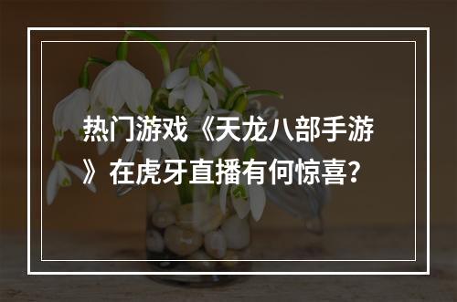 热门游戏《天龙八部手游》在虎牙直播有何惊喜？