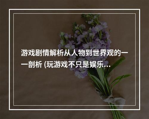 游戏剧情解析从人物到世界观的一一剖析 (玩游戏不只是娱乐)