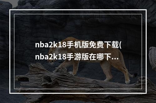 nba2k18手机版免费下载(nba2k18手游版在哪下载)