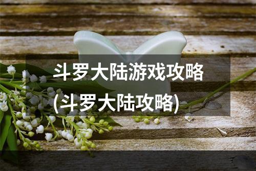 斗罗大陆游戏攻略(斗罗大陆攻略)