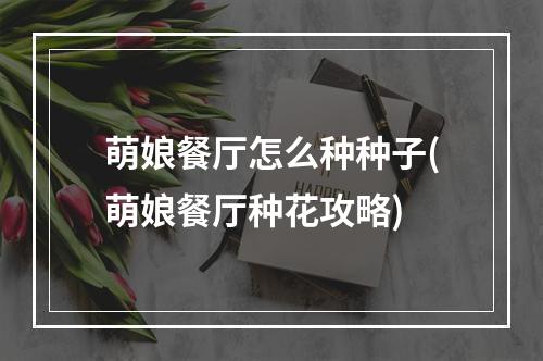 萌娘餐厅怎么种种子(萌娘餐厅种花攻略)