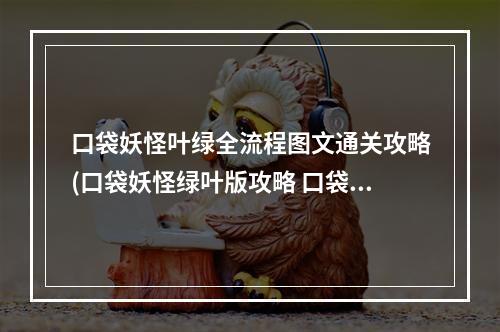 口袋妖怪叶绿全流程图文通关攻略(口袋妖怪绿叶版攻略 口袋妖怪叶绿版攻略)