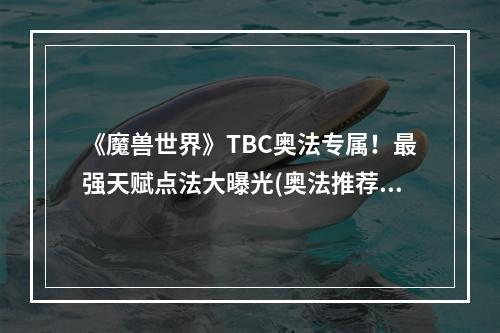 《魔兽世界》TBC奥法专属！最强天赋点法大曝光(奥法推荐)